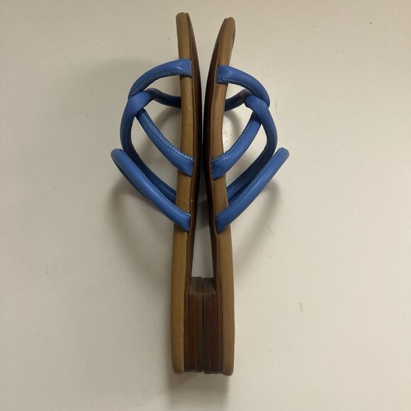 Madewell Women’s The Amel Slide Sandal Ornamental Blue Leather Size 9 NK019 - Picture 7 of 8